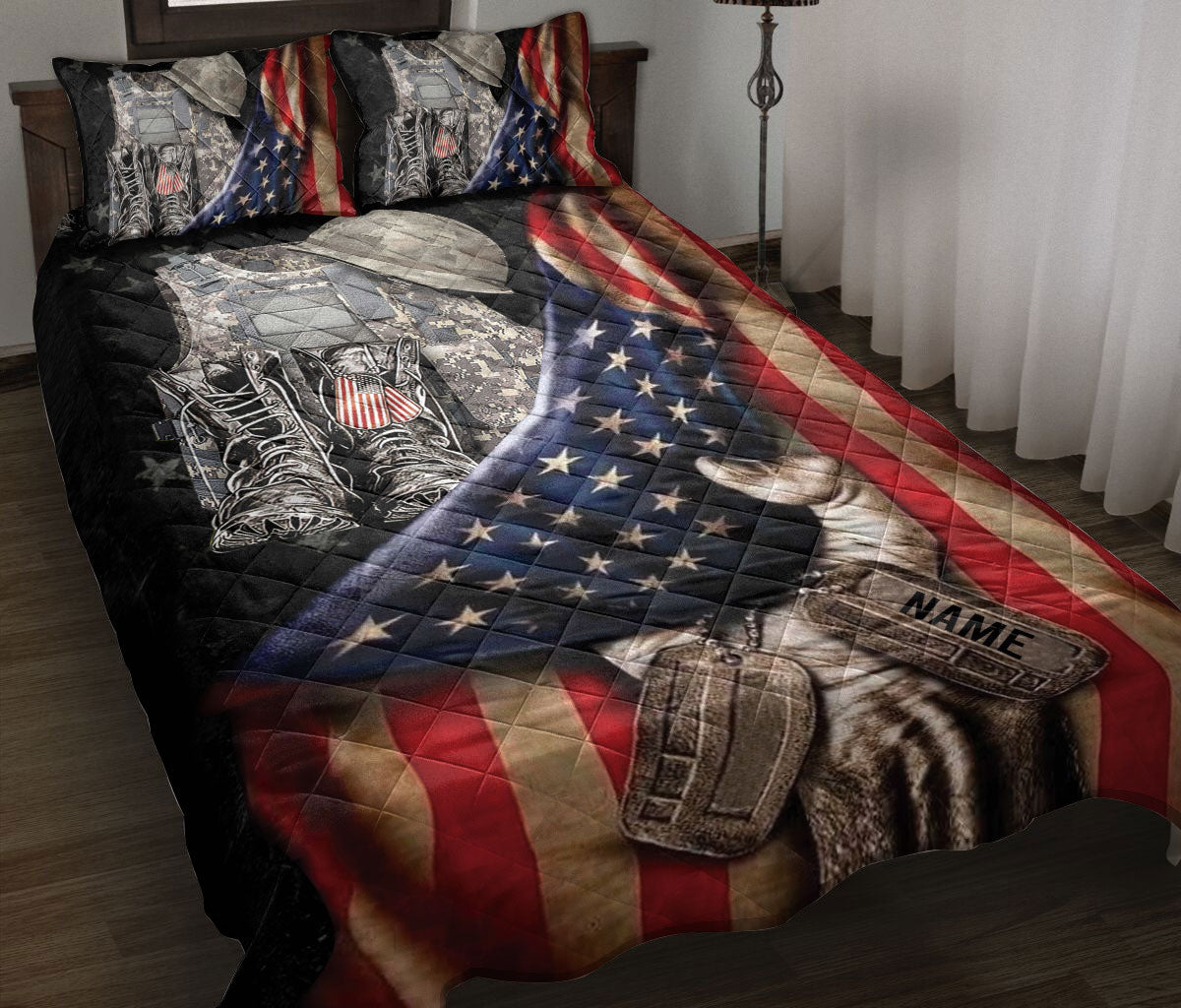 Ohaprints-Quilt-Bed-Set-Pillowcase-Veteran-Soldier-Backpack-Boost-Gift-Military-Army-Custom-Personalized-Name-Blanket-Bedspread-Bedding-3313-Throw (55'' x 60'')