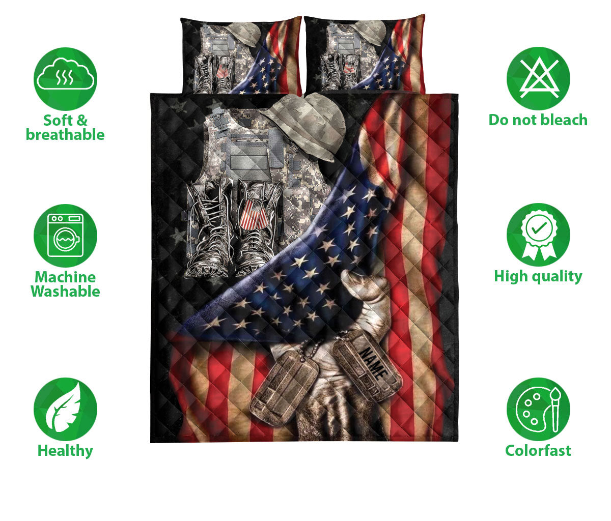 Ohaprints-Quilt-Bed-Set-Pillowcase-Veteran-Soldier-Backpack-Boost-Gift-Military-Army-Custom-Personalized-Name-Blanket-Bedspread-Bedding-3313-Double (70'' x 80'')