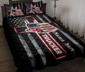 Ohaprints-Quilt-Bed-Set-Pillowcase-Trucker-Truck-Driver-Christian-Jesus-Cross-Us-Flag-Custom-Personalized-Name-Blanket-Bedspread-Bedding-1680-Throw (55'' x 60'')