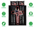 Ohaprints-Quilt-Bed-Set-Pillowcase-Trucker-Truck-Driver-Christian-Jesus-Cross-Us-Flag-Custom-Personalized-Name-Blanket-Bedspread-Bedding-1680-Double (70'' x 80'')