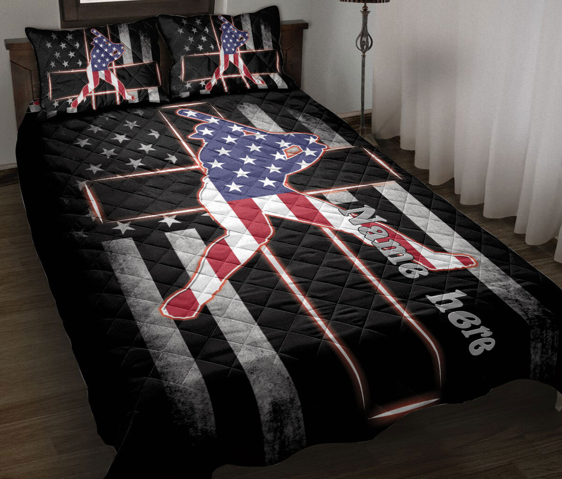 Ohaprints-Quilt-Bed-Set-Pillowcase-Baseball-Batter-Christian-Jesus-Cross-American-Flag-Custom-Personalized-Name-Blanket-Bedspread-Bedding-3315-Throw (55'' x 60'')