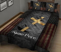 Ohaprints-Quilt-Bed-Set-Pillowcase-Jesus-Cross-American-Flag-Christian-Gift-Custom-Personalized-Name-Blanket-Bedspread-Bedding-682-King (90'' x 100'')