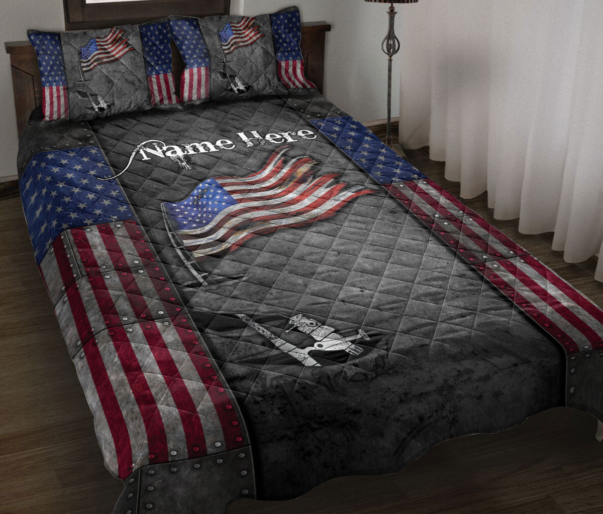 Ohaprints-Quilt-Bed-Set-Pillowcase-Fishing-Rod-American-Flag-Pattern-Fisherman-Gift-Custom-Personalized-Name-Blanket-Bedspread-Bedding-1880-Throw (55'' x 60'')