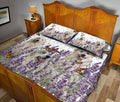 Ohaprints-Quilt-Bed-Set-Pillowcase-Cute-Great-Pyrenees-Dog-Lavender-Flower-Pattern-White-Custom-Personalized-Name-Blanket-Bedspread-Bedding-2256-Queen (80'' x 90'')