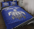 Ohaprints-Quilt-Bed-Set-Pillowcase-Blue-Sea-Turtle-Floral-Pattern-Gift-For-Turtle-Lover-Custom-Personalized-Name-Blanket-Bedspread-Bedding-1964-Throw (55'' x 60'')