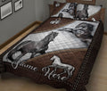 Ohaprints-Quilt-Bed-Set-Pillowcase-Brown-Horse-Gift-For-Horse-Lover-Cowboy-Cowgirl-Custom-Personalized-Name-Blanket-Bedspread-Bedding-1866-King (90'' x 100'')