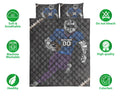 Ohaprints-Quilt-Bed-Set-Pillowcase-Football-Player-For-Sport-Lover-Blue-Grey-Custom-Personalized-Name-Number-Blanket-Bedspread-Bedding-2268-Double (70'' x 80'')