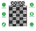 Ohaprints-Quilt-Bed-Set-Pillowcase-Racing-Checkered-Flag-Black-&-White-Patchwork-Pattern-For-Racing-Sport-Lover-Blanket-Bedspread-Bedding-2270-Double (70'' x 80'')