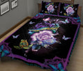 Ohaprints-Quilt-Bed-Set-Pillowcase-Turtle-&-Purple-Flower-Floral-Pattern-Animal-Lover-Unique-Gift-Blanket-Bedspread-Bedding-2467-King (90'' x 100'')