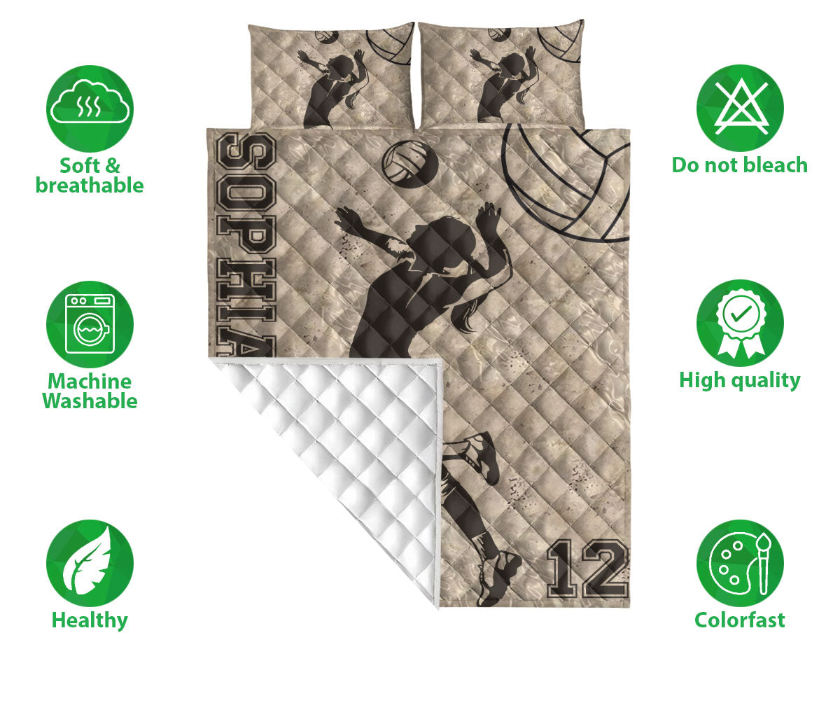 Ohaprints-Quilt-Bed-Set-Pillowcase-Volleyball-Player-Sports-Gift-Custom-Personalized-Name-Number-Blanket-Bedspread-Bedding-127-Double (70'' x 80'')
