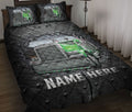 Ohaprints-Quilt-Bed-Set-Pillowcase-Green-Truck-Crack-Pattern-Trucker-Gift-Custom-Personalized-Name-Blanket-Bedspread-Bedding-3027-Throw (55'' x 60'')