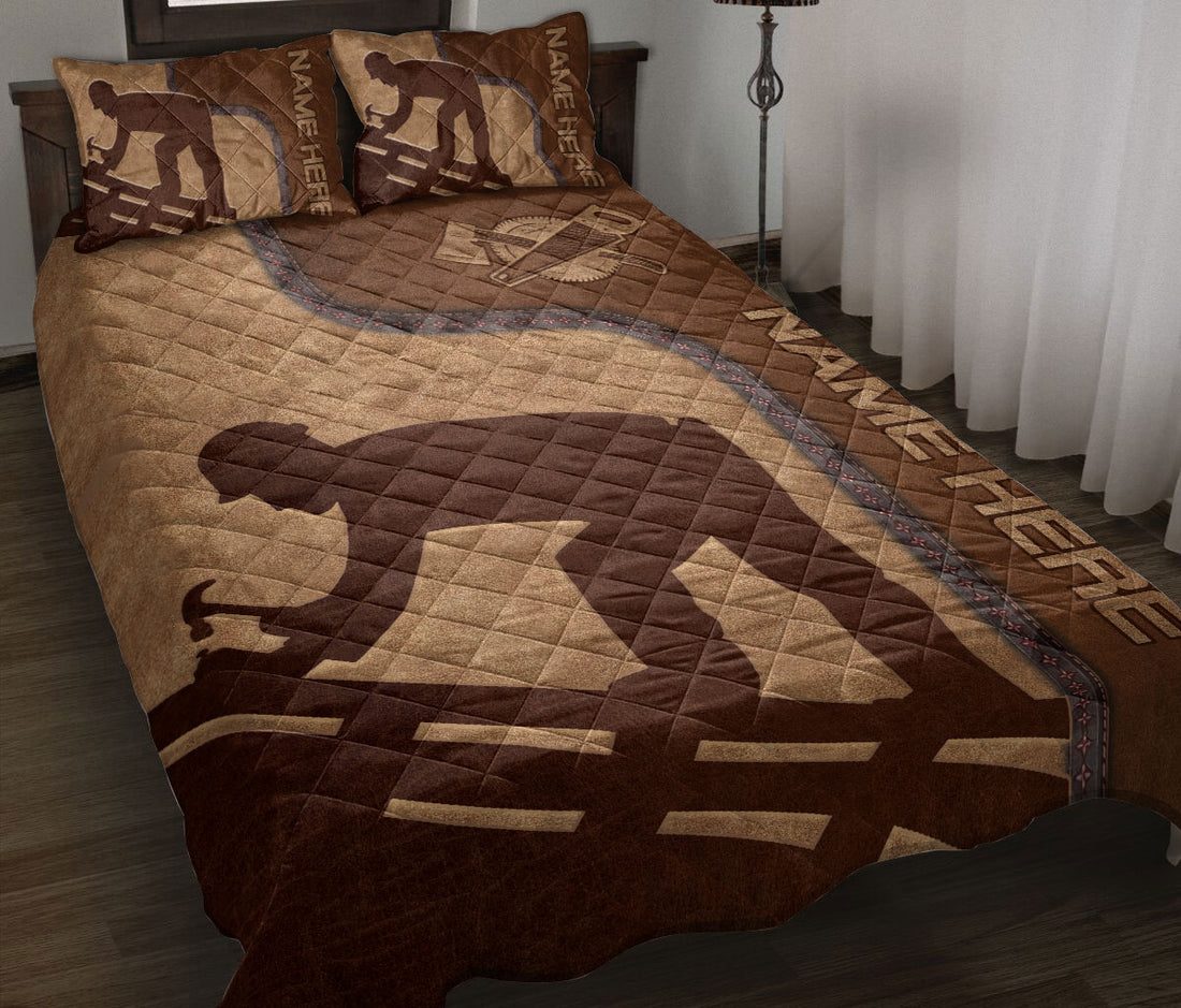 Ohaprints-Quilt-Bed-Set-Pillowcase-Carpenter-Brown-Pattern-Unique-Gift-For-Carpenter-Custom-Personalized-Name-Blanket-Bedspread-Bedding-799-Throw (55'' x 60'')