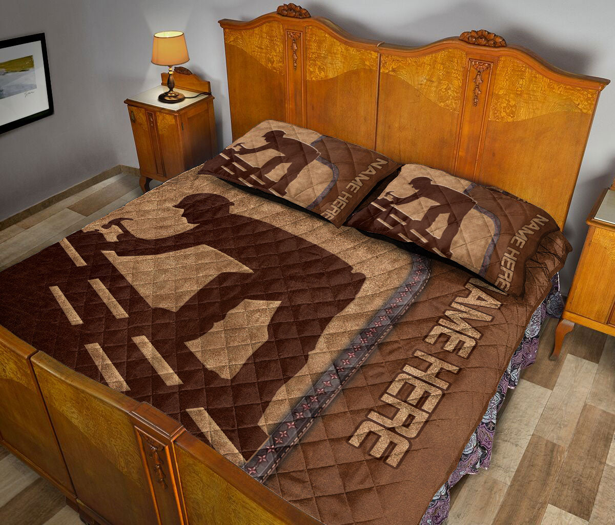 Ohaprints-Quilt-Bed-Set-Pillowcase-Carpenter-Brown-Pattern-Unique-Gift-For-Carpenter-Custom-Personalized-Name-Blanket-Bedspread-Bedding-799-Queen (80'' x 90'')