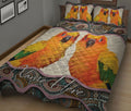 Ohaprints-Quilt-Bed-Set-Pillowcase-Sun-Conure-Parrot-Mandala-Floral-Boho-Animal-Lover-Custom-Personalized-Name-Blanket-Bedspread-Bedding-2490-King (90'' x 100'')