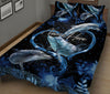 Ohaprints-Quilt-Bed-Set-Pillowcase-Dolphin-Blue-Heart-Flower-Floral-Ocean-Pattern-Gift-For-Animal-Lover-Black-Blanket-Bedspread-Bedding-2560-King (90&#39;&#39; x 100&#39;&#39;)