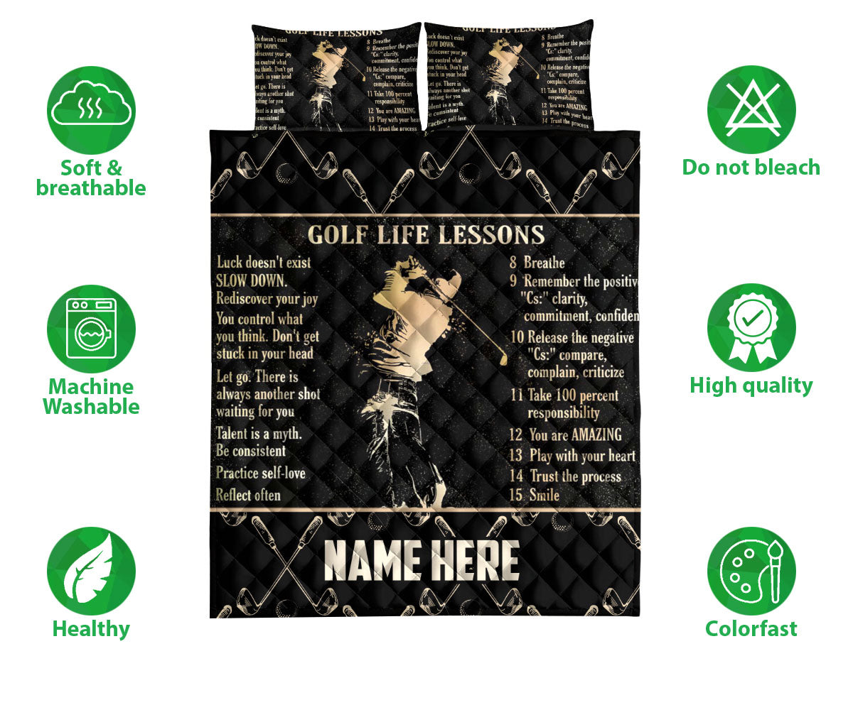 Ohaprints-Quilt-Bed-Set-Pillowcase-Goft-Life-Lessons-Unique-Gift-For-Sport-Lover-Beige-Custom-Personalized-Name-Blanket-Bedspread-Bedding-1105-Double (70'' x 80'')