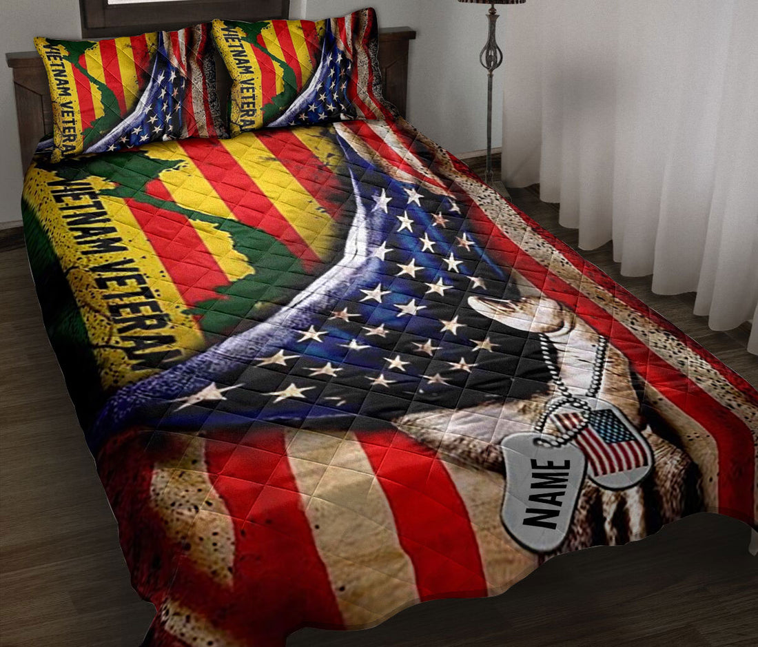 Ohaprints-Quilt-Bed-Set-Pillowcase-Veteran-Proud-Vietnam-Veteran-American-Us-Flag-Custom-Personalized-Name-Blanket-Bedspread-Bedding-521-Throw (55'' x 60'')