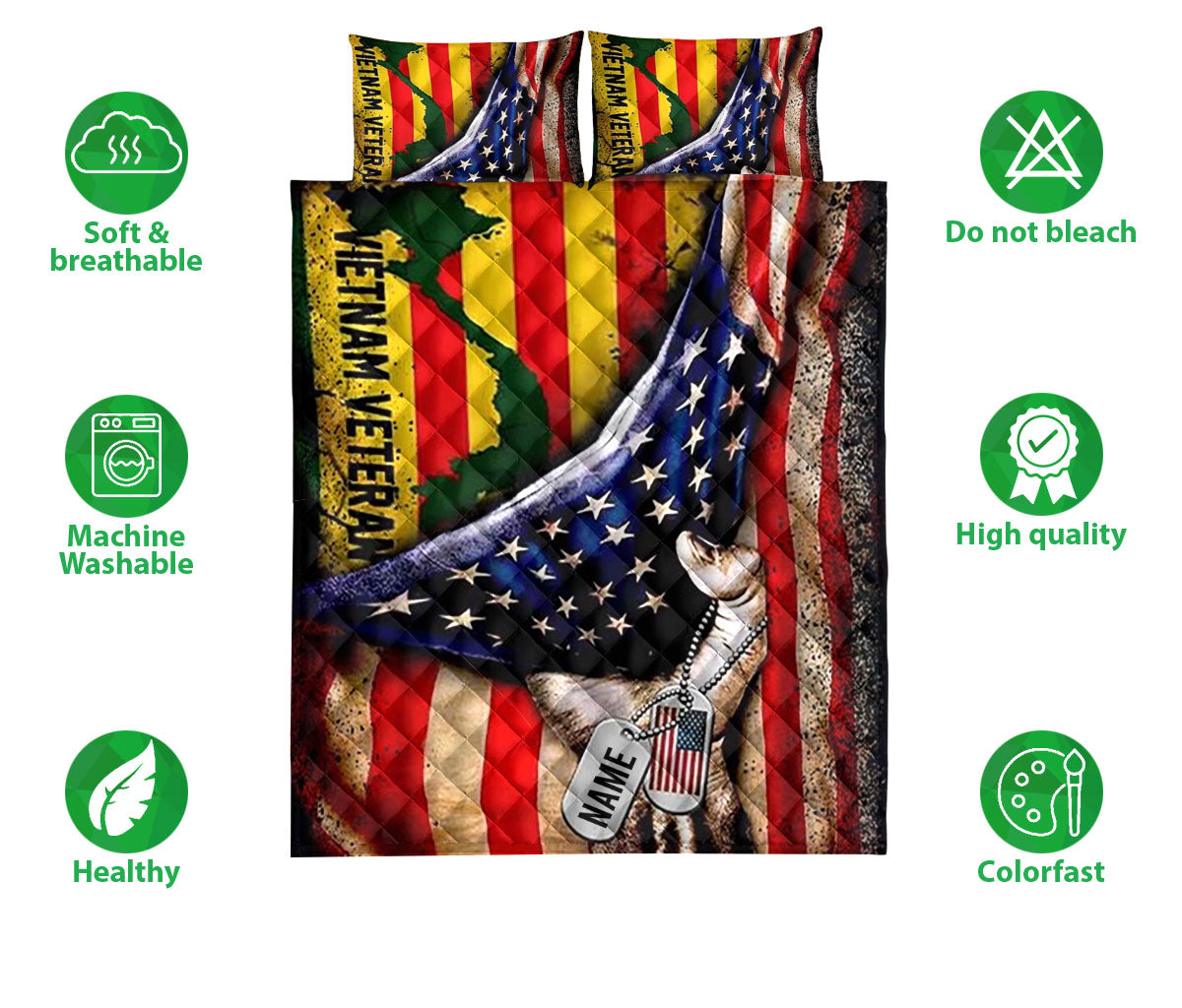 Ohaprints-Quilt-Bed-Set-Pillowcase-Veteran-Proud-Vietnam-Veteran-American-Us-Flag-Custom-Personalized-Name-Blanket-Bedspread-Bedding-521-Double (70'' x 80'')