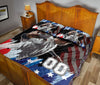 Ohaprints-Quilt-Bed-Set-Pillowcase-Baseball-American-Flag-Pattern-Sport-Gift-Custom-Personalized-Name-Number-Blanket-Bedspread-Bedding-3021-Queen (80&#39;&#39; x 90&#39;&#39;)
