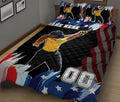 Ohaprints-Quilt-Bed-Set-Pillowcase-Softball-American-Flag-Pattern-Sport-Gift-Custom-Personalized-Name-Number-Blanket-Bedspread-Bedding-2547-King (90'' x 100'')