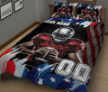 Ohaprints-Quilt-Bed-Set-Pillowcase-Football-American-Flag-Pattern-Sport-Gift-Custom-Personalized-Name-Number-Blanket-Bedspread-Bedding-2956-King (90'' x 100'')