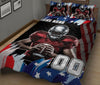 Ohaprints-Quilt-Bed-Set-Pillowcase-Football-American-Flag-Pattern-Sport-Gift-Custom-Personalized-Name-Number-Blanket-Bedspread-Bedding-2956-King (90&#39;&#39; x 100&#39;&#39;)
