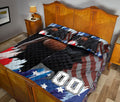 Ohaprints-Quilt-Bed-Set-Pillowcase-Basketball-American-Flag-Pattern-Sport-Gift-Custom-Personalized-Name-Number-Blanket-Bedspread-Bedding-788-Queen (80'' x 90'')