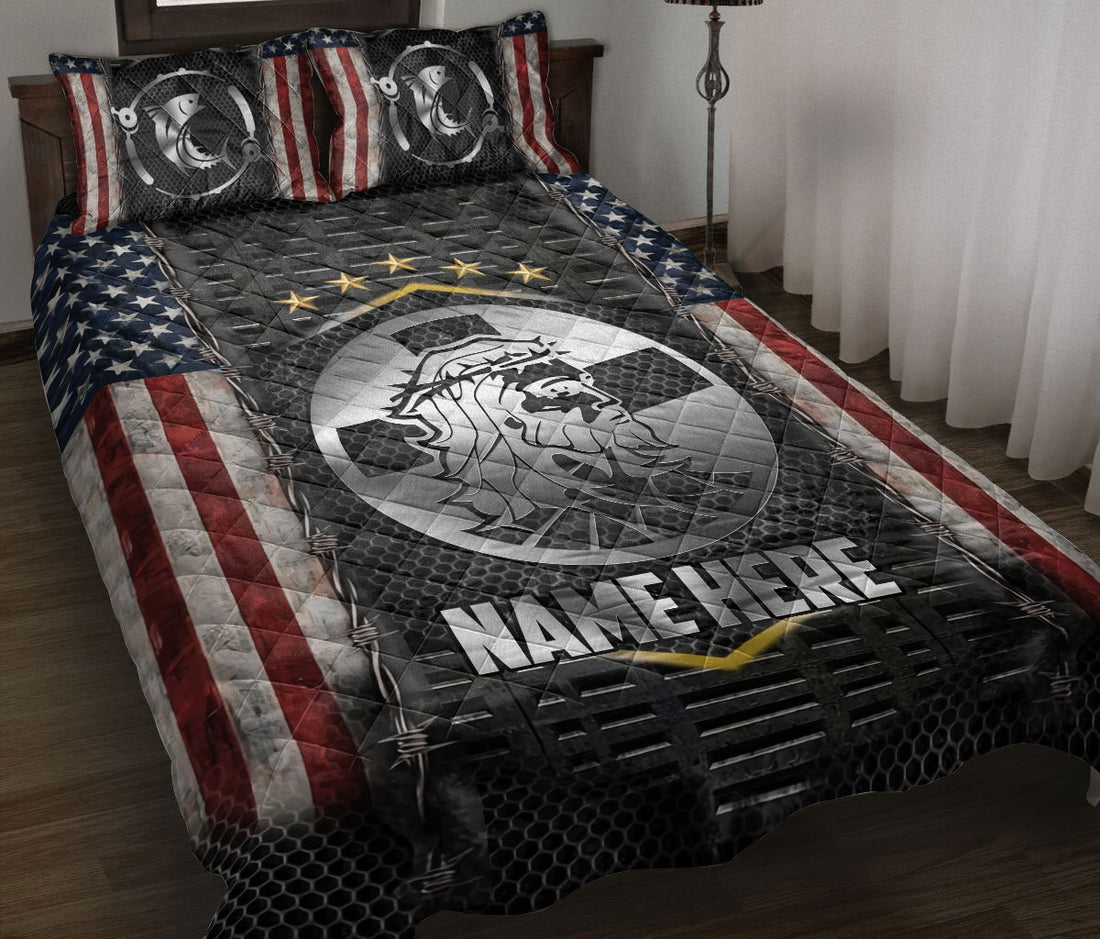 Ohaprints-Quilt-Bed-Set-Pillowcase-Jesus-God-Faith-Over-Fear-American-Flag-Pattern-Custom-Personalized-Name-Blanket-Bedspread-Bedding-1288-Throw (55'' x 60'')