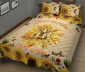 Ohaprints-Quilt-Bed-Set-Pillowcase-Cheerleading-Sunflower-Floral-Pattern-Sports-Gift-Custom-Personalized-Name-Blanket-Bedspread-Bedding-1956-King (90'' x 100'')