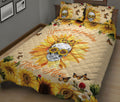 Ohaprints-Quilt-Bed-Set-Pillowcase-Skull-Sunflower-Floral-Pattern-Skull-Lover-Gift-Custom-Personalized-Name-Blanket-Bedspread-Bedding-73-King (90'' x 100'')