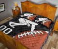 Ohaprints-Quilt-Bed-Set-Pillowcase-American-Football-Black-Camo-Pattern-Sports-Custom-Personalized-Name-Number-Blanket-Bedspread-Bedding-618-Queen (80'' x 90'')