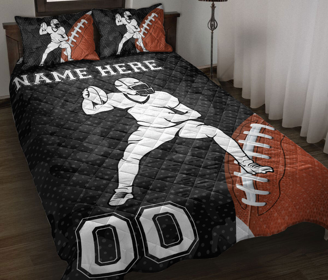 Ohaprints-Quilt-Bed-Set-Pillowcase-American-Football-Black-Camo-Pattern-Gift-Custom-Personalized-Name-Number-Blanket-Bedspread-Bedding-2977-Throw (55'' x 60'')