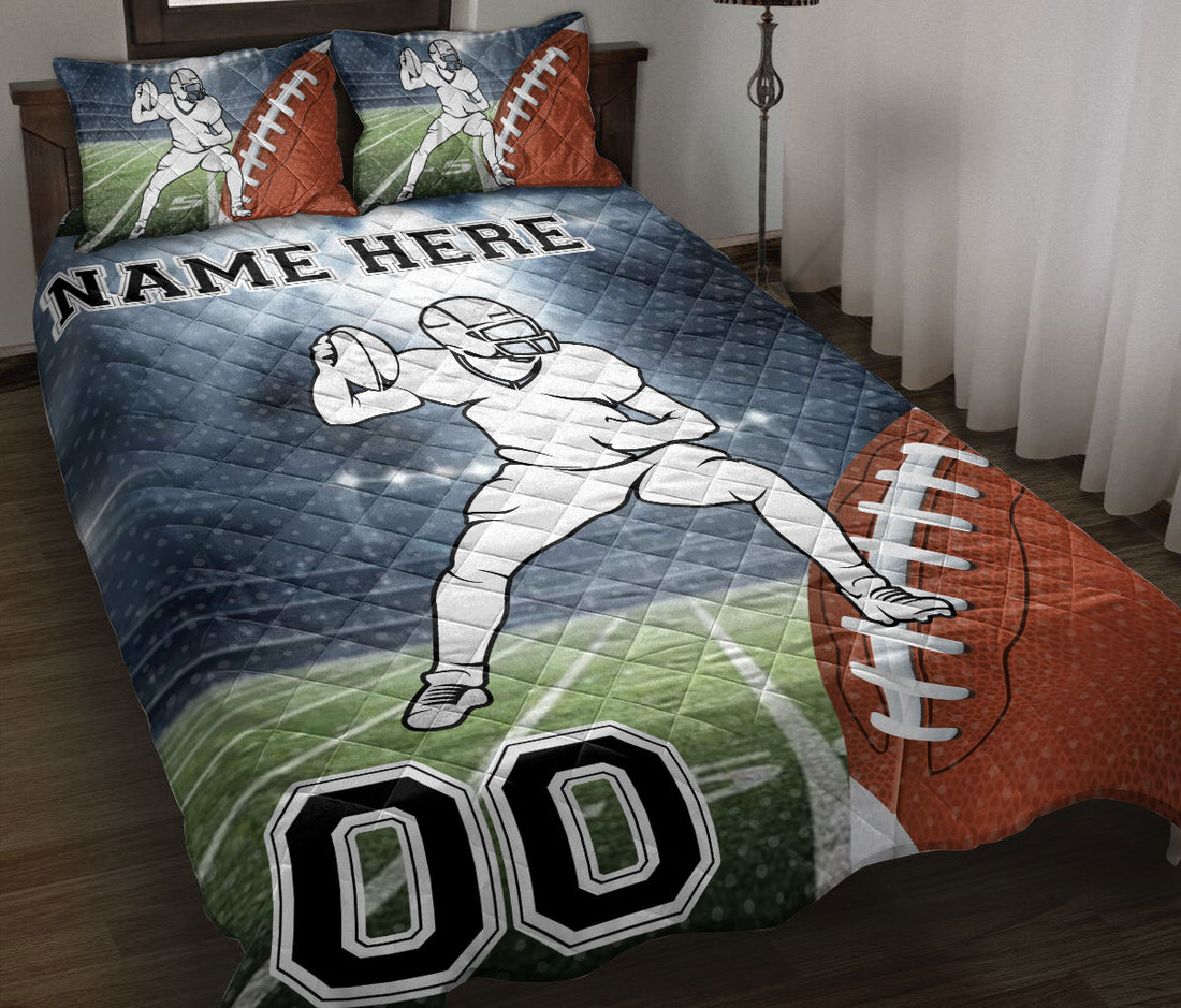 Ohaprints-Quilt-Bed-Set-Pillowcase-American-Football-Field-Pattern-Sport-Gift-Custom-Personalized-Name-Number-Blanket-Bedspread-Bedding-2405-Throw (55'' x 60'')