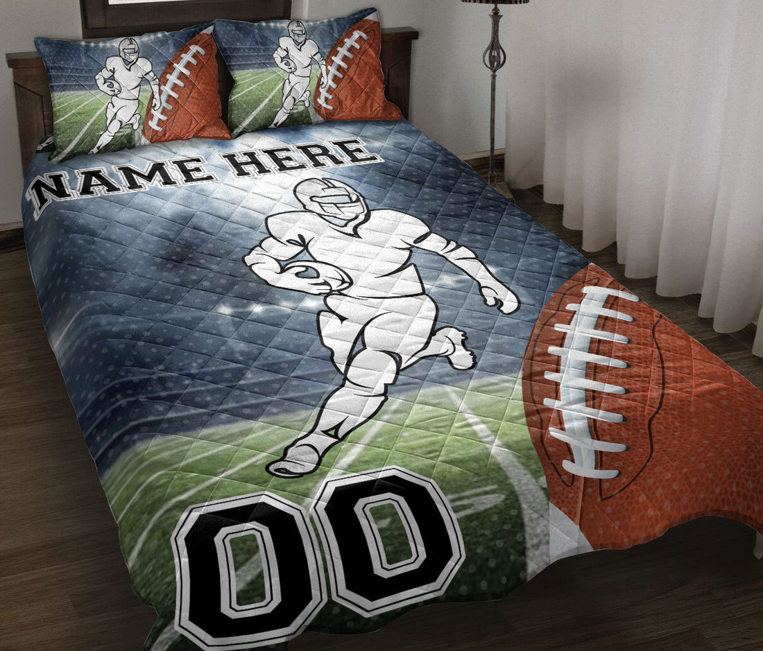 Ohaprints-Quilt-Bed-Set-Pillowcase-American-Football-Field-Pattern-Sports-Gifts-Custom-Personalized-Name-Number-Blanket-Bedspread-Bedding-1795-Throw (55'' x 60'')