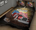 Ohaprints-Quilt-Bed-Set-Pillowcase-Truck-Eagle-Cross-American-Flag-Pattern-Trucker-Gift-Custom-Personalized-Name-Blanket-Bedspread-Bedding-3015-King (90'' x 100'')