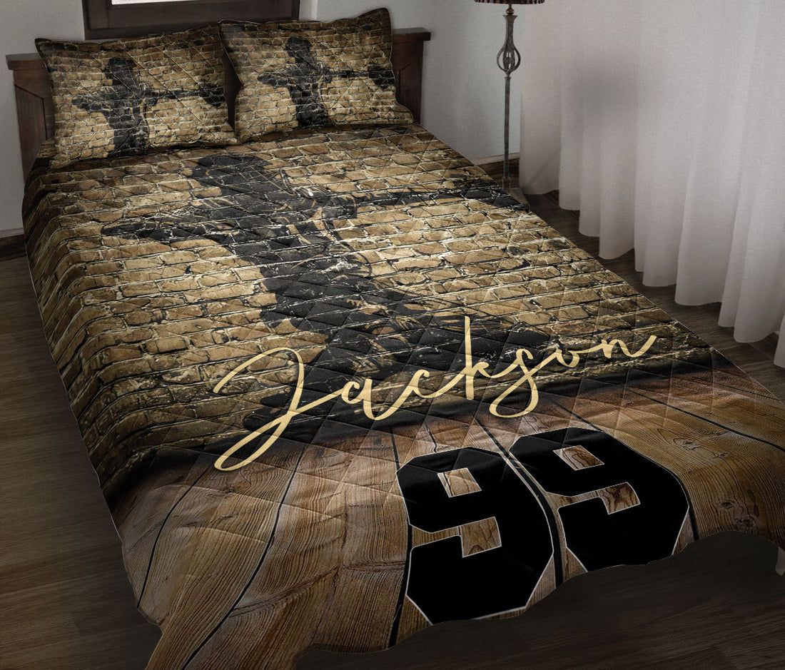 Ohaprints-Quilt-Bed-Set-Pillowcase-Baseball-Player-Wall-Pattern-Sport-Gifts-Custom-Personalized-Name-Number-Blanket-Bedspread-Bedding-1264-Throw (55'' x 60'')
