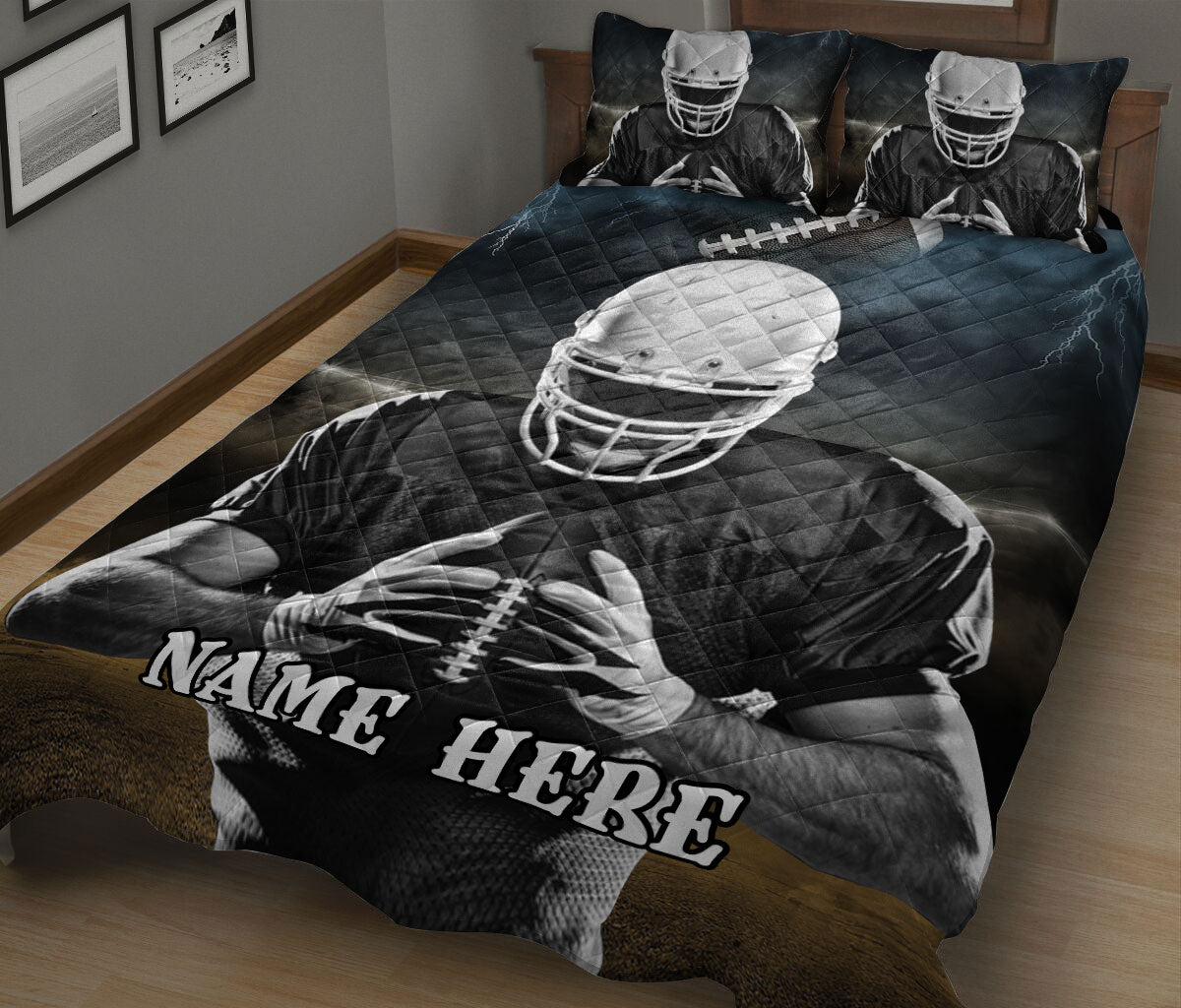 Ohaprints-Quilt-Bed-Set-Pillowcase-American-Football-Player-Sports-Unique-Gift-Custom-Personalized-Name-Blanket-Bedspread-Bedding-29-King (90'' x 100'')