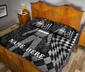 Ohaprints-Quilt-Bed-Set-Pillowcase-Racing-Racer-Sports-Gift-Checkered-Flag-Pattern-Custom-Personalized-Name-Blanket-Bedspread-Bedding-1881-Queen (80'' x 90'')