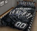 Ohaprints-Quilt-Bed-Set-Pillowcase-Racing-Checkered-Flag-Pattern-Sports-Gift-Custom-Personalized-Name-Number-Blanket-Bedspread-Bedding-3018-King (90'' x 100'')