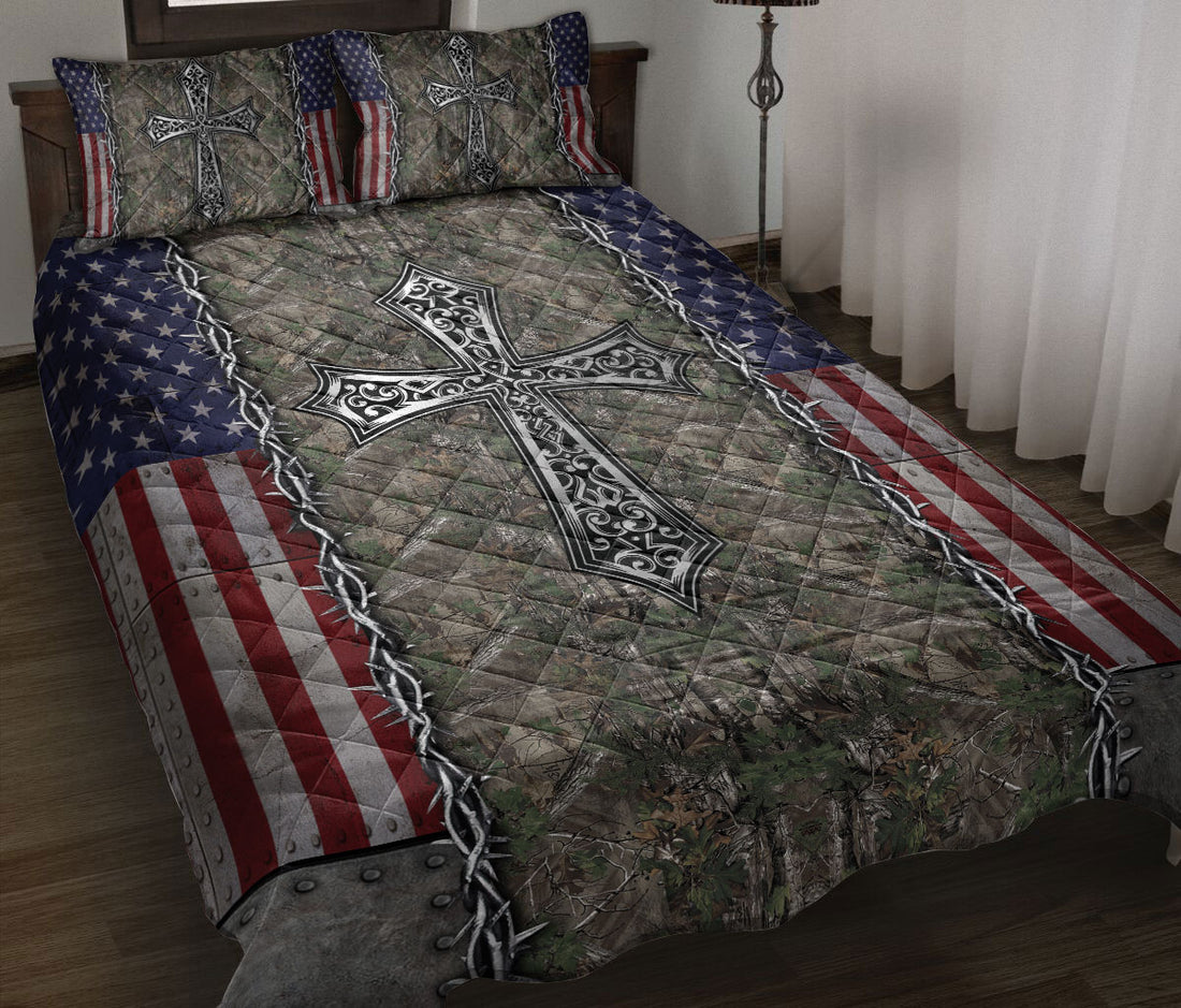 Ohaprints-Quilt-Bed-Set-Pillowcase-God-Jesus-Cross-Camo-Camouflage-Pattern-Unique-Gift-For-Christ-Christian-Blanket-Bedspread-Bedding-1253-Throw (55'' x 60'')