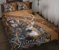 Ohaprints-Quilt-Bed-Set-Pillowcase-Deer-Hunting-Brown-Floral-Gift-For-Deer-Hunting-Lover-Custom-Personalized-Name-Blanket-Bedspread-Bedding-2452-Throw (55'' x 60'')