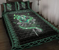 Ohaprints-Quilt-Bed-Set-Pillowcase-Dragonfly-Green-Rose-Flower-Floral-Boho-Pattern-Gift-For-Dragonfly-Lover-Blanket-Bedspread-Bedding-1869-Throw (55'' x 60'')