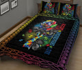 Ohaprints-Quilt-Bed-Set-Pillowcase-Autism-Awareness-Accept-Understand-Love-Rose-Flower-Floral-Boho-Pattern-Blanket-Bedspread-Bedding-2562-King (90'' x 100'')