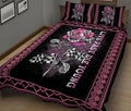 Ohaprints-Quilt-Bed-Set-Pillowcase-Racing-Checkered-Flag-Pink-Rose-Flower-Floral-Boho-Pattern-Gift-For-Race-Fan-Blanket-Bedspread-Bedding-803-King (90'' x 100'')