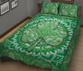 Ohaprints-Quilt-Bed-Set-Pillowcase-Ireland-Irish-Green-Shamrock-Green-Mandala-Floral-Pattern-Unique-Gift-Idea-Blanket-Bedspread-Bedding-894-King (90'' x 100'')