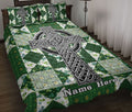 Ohaprints-Quilt-Bed-Set-Pillowcase-Irish-Celtic-Knot-Shamrock-Green-&-White-Patchwork-Custom-Personalized-Name-Blanket-Bedspread-Bedding-1088-Throw (55'' x 60'')