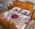 Ohaprints-Quilt-Bed-Set-Pillowcase-Bowling-Flower-Floral-Pattern-Unique-Gift-For-Sport-Lover-Blanket-Bedspread-Bedding-1474-Queen (80'' x 90'')