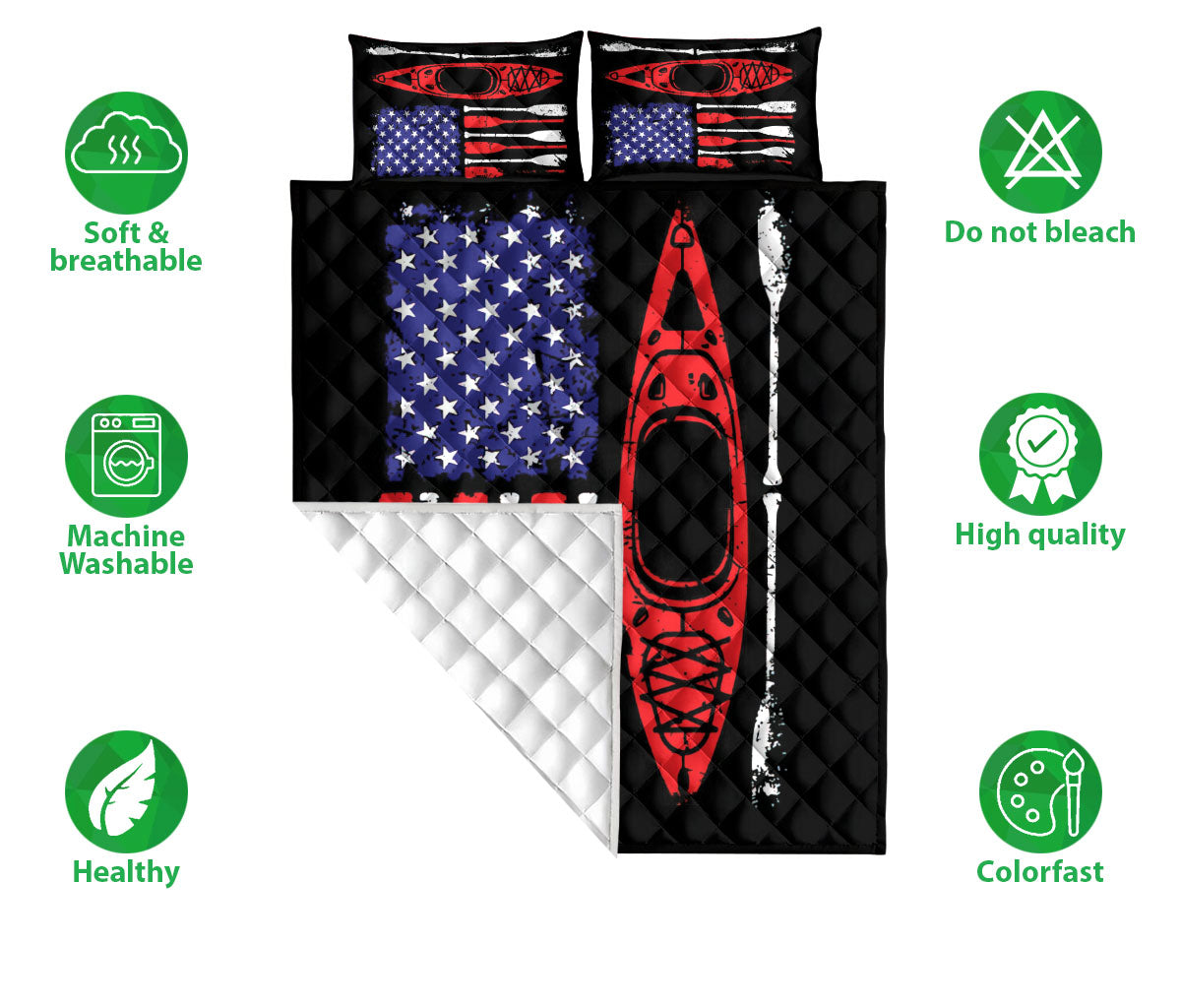 Ohaprints-Quilt-Bed-Set-Pillowcase-Kayak-American-Us-Flag-Patriotic-Gift-For-Kayak-Lover-Blanket-Bedspread-Bedding-2059-Double (70'' x 80'')