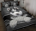 Ohaprints-Quilt-Bed-Set-Pillowcase-Husky-Black-And-White-Stripe-Pattern-Unique-Gift-For-Dog-Puppy-Pet-Lover-Blanket-Bedspread-Bedding-2654-Throw (55'' x 60'')