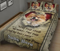 Ohaprints-Quilt-Bed-Set-Pillowcase-Pomeranian-Dog-They-Steal-My-Heart-Floral-Beige-Custom-Personalized-Name-Blanket-Bedspread-Bedding-1671-King (90'' x 100'')